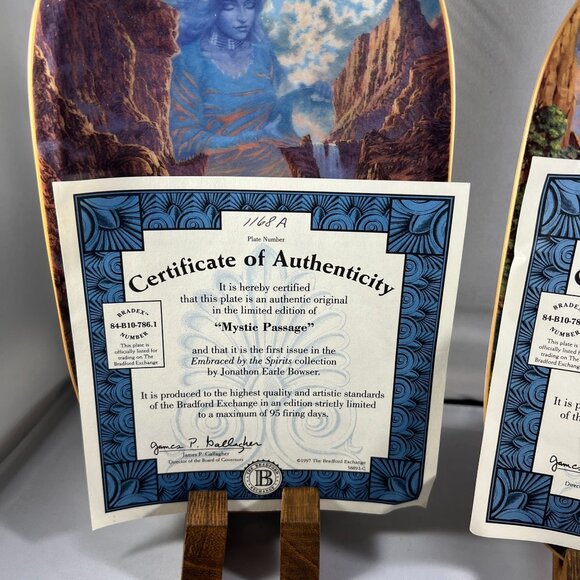 4 Plates Bradford Exchange - Embraced By The Spirit - Native American Inspired - Picture 7 of 10